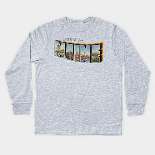 Greetings from Maine Kids Long Sleeve T-Shirt